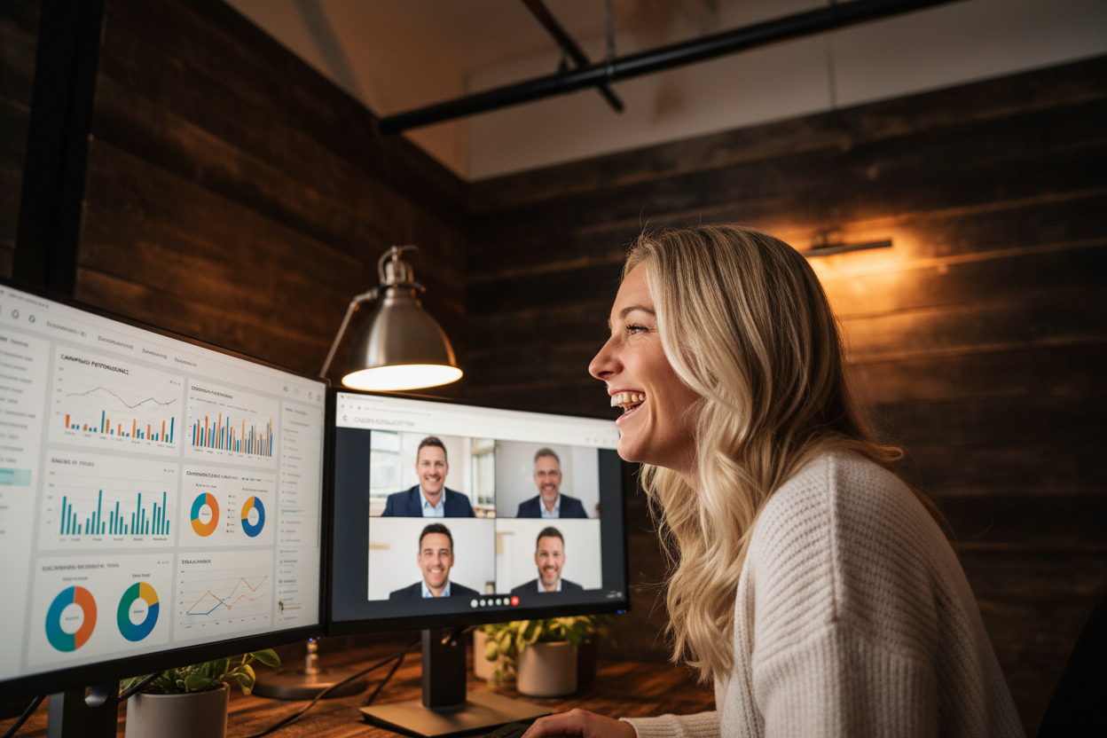 1 SCREEN LEAVE THE SAME THE OTHER SCREEN CAN BE A GOOGLE MEET WITH 3 OTHER GUYS